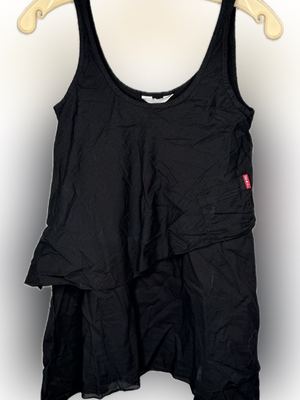 Hard Tail Forever Black Layered Cotton Top nwot